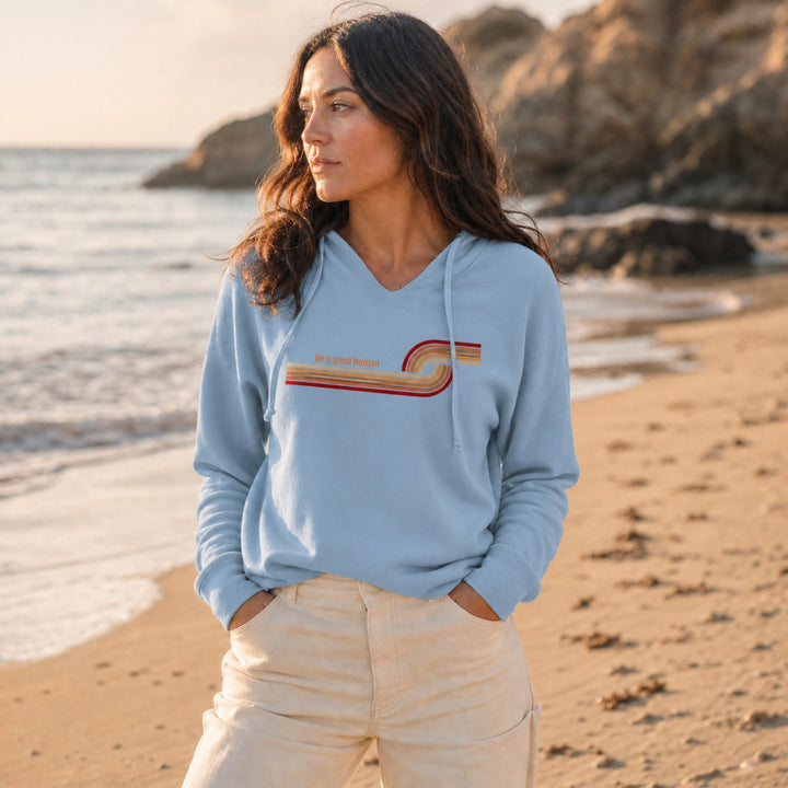 Women's Be A Good Human Premium Lightweight Beach Hoodie