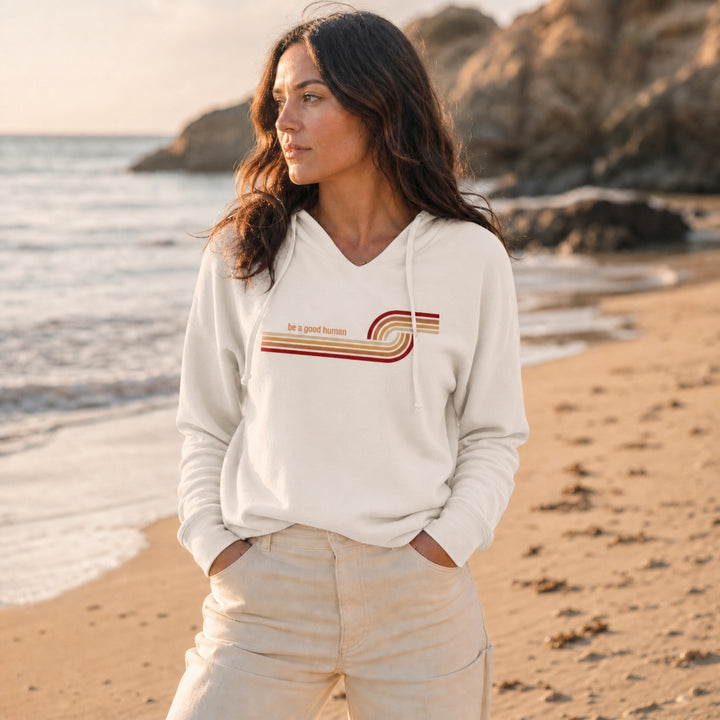 Women's Be A Good Human Premium Lightweight Beach Hoodie