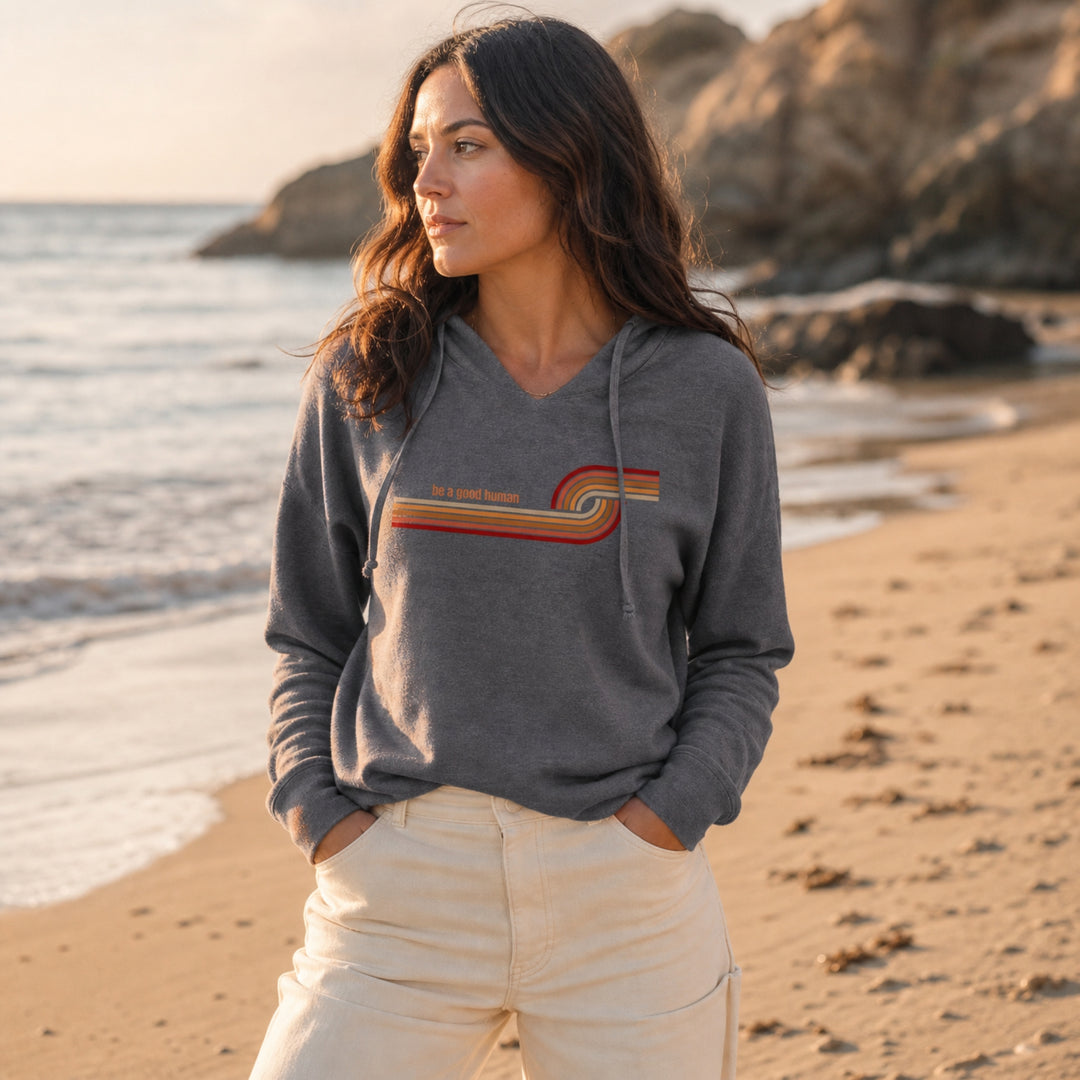 Women's Be A Good Human Premium Lightweight Beach Hoodie