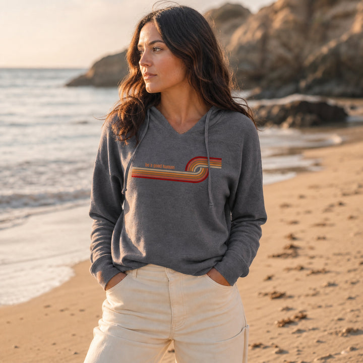 Women's Be A Good Human Premium Lightweight Beach Hoodie