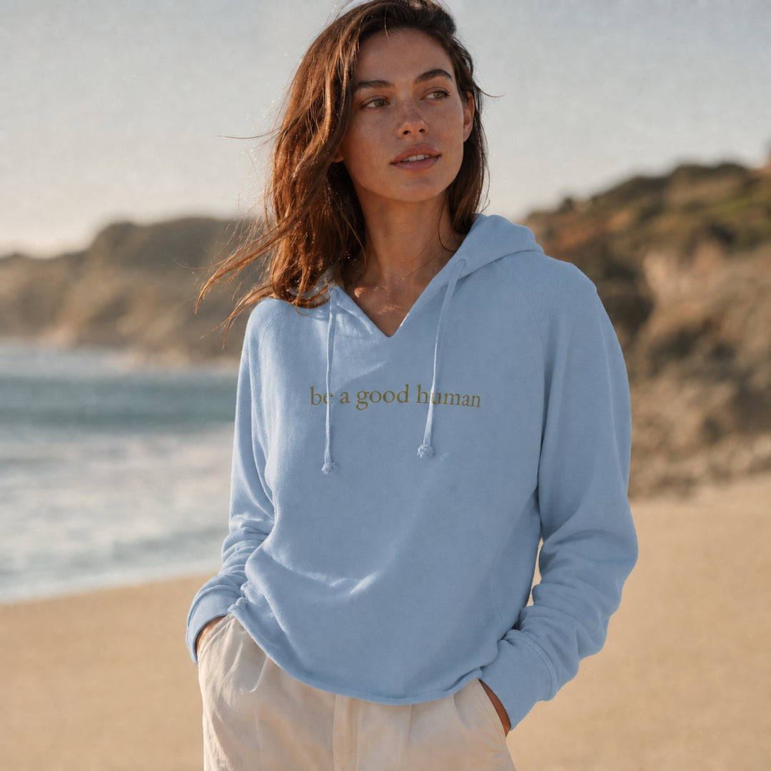 Women's Be A Good Human Premium Lightweight Beach Hoodie
