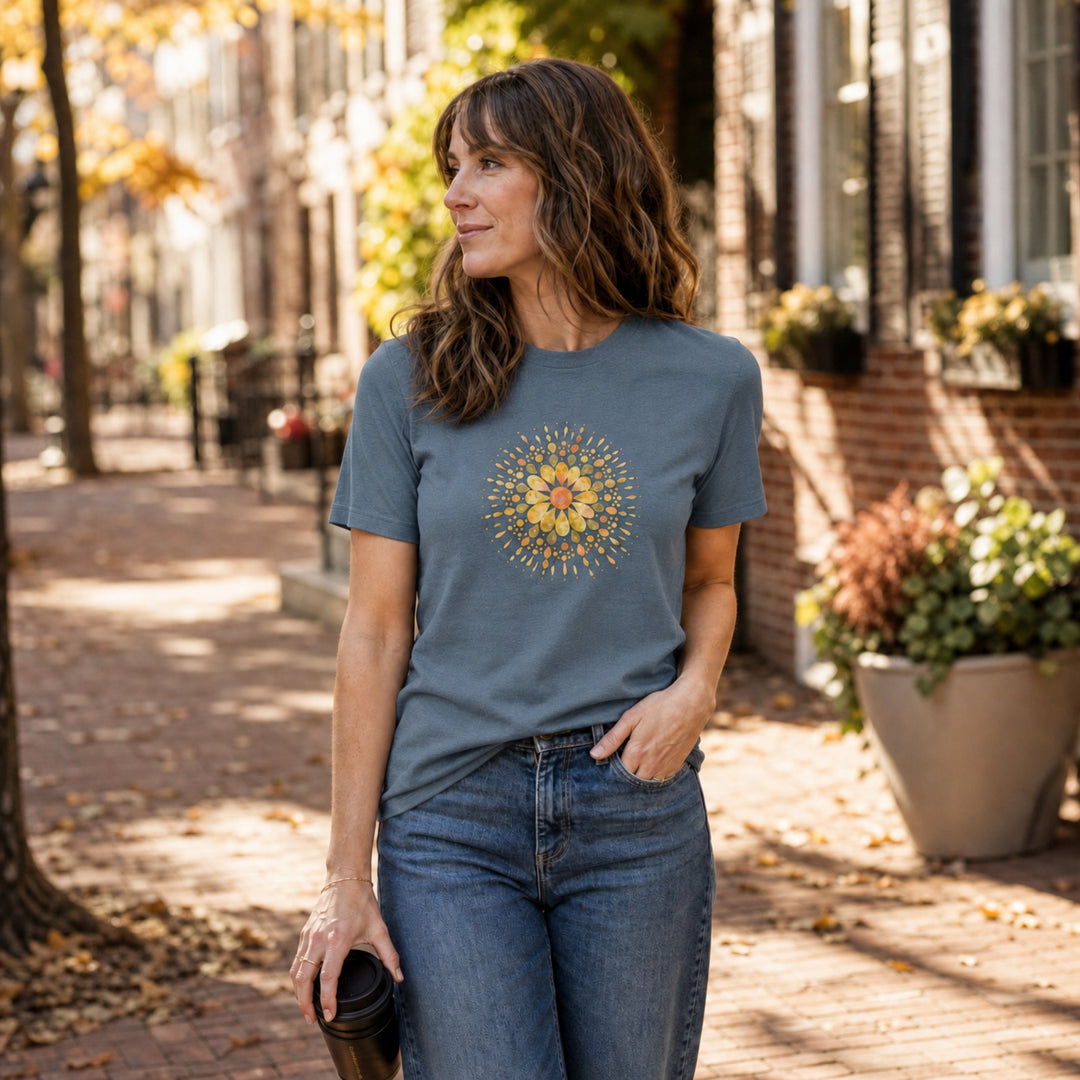Women's Floral Sunbust Premium Triblend Short Sleeve Tee