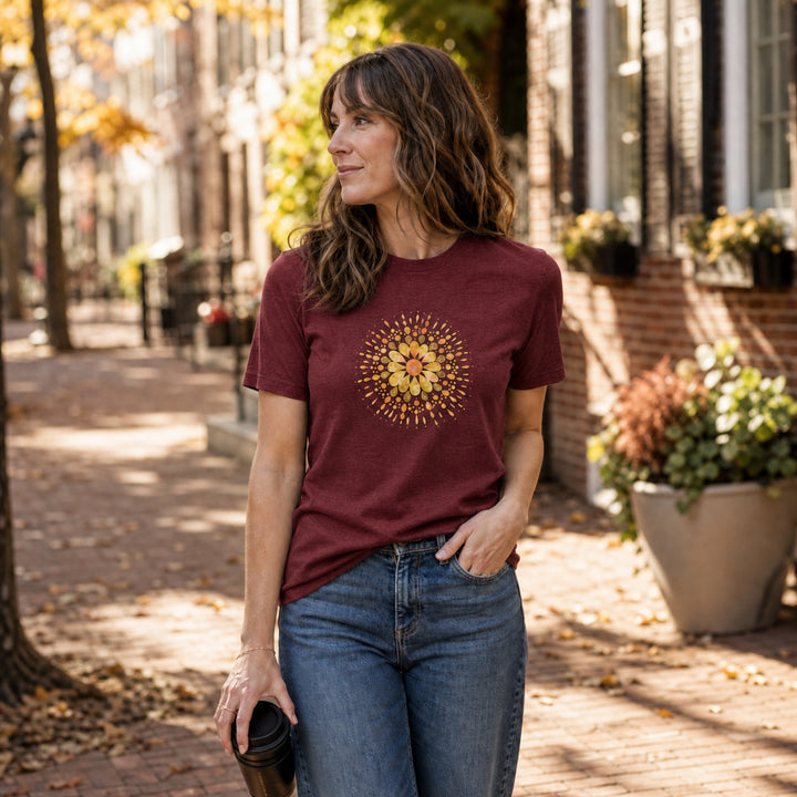 Women's Floral Sunbust Premium Triblend Short Sleeve Tee