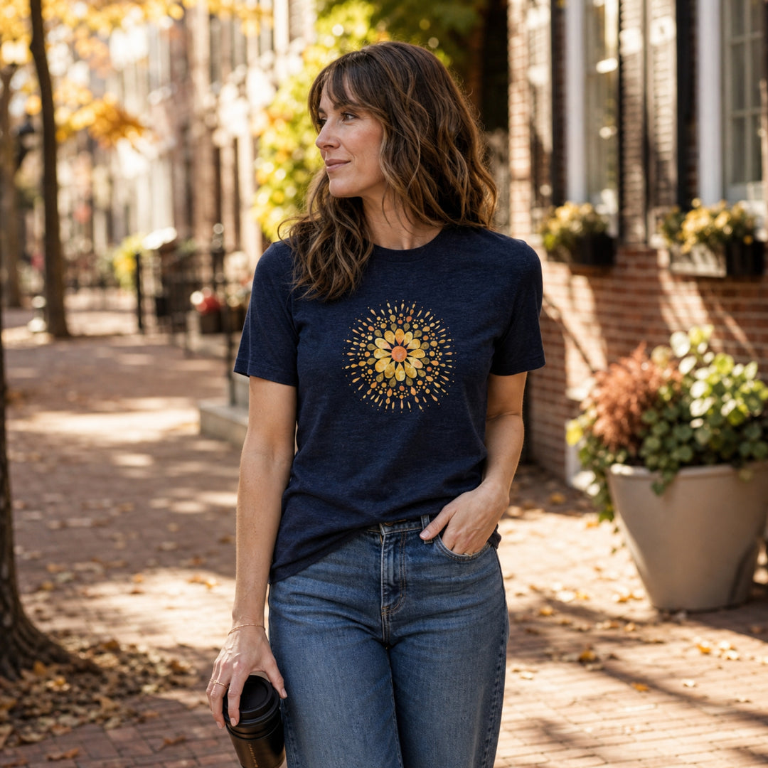 Women's Floral Sunbust Premium Triblend Short Sleeve Tee