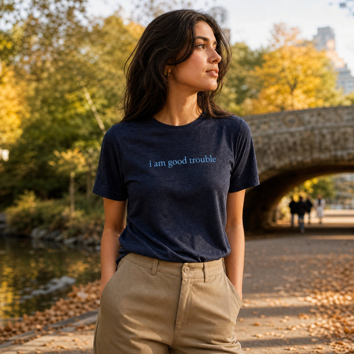 Women's I Am Good Trouble Premium Triblend Short Sleeve Tee