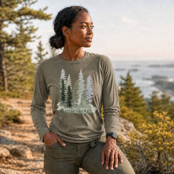 Women's In Nature I Find Peace Premium Triblend Long Sleeve Tee