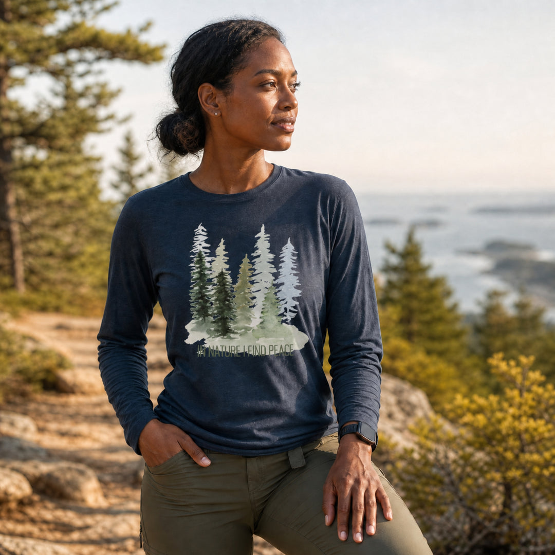 Women's In Nature I Find Peace Premium Triblend Long Sleeve Tee