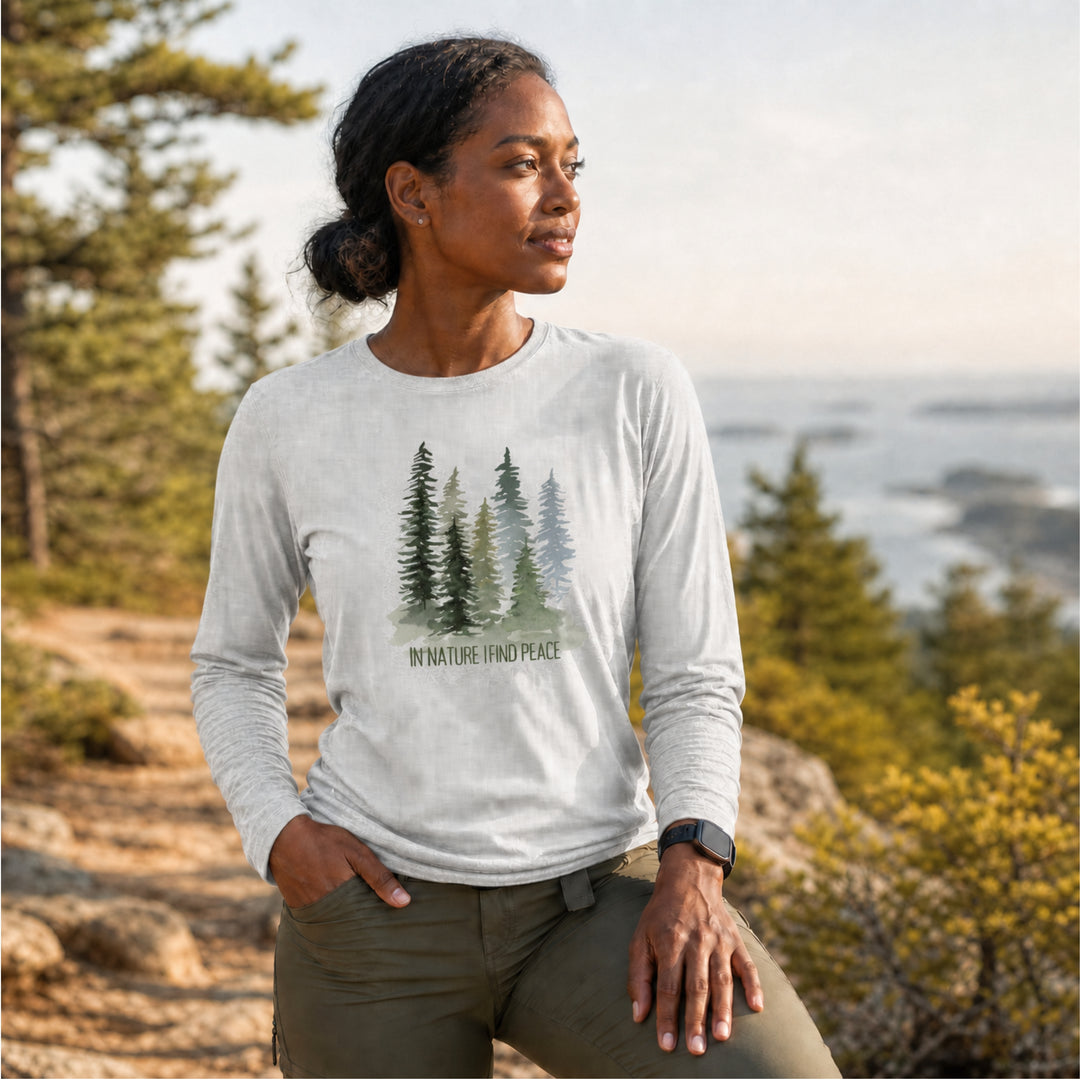Women's In Nature I Find Peace Premium Triblend Long Sleeve Tee